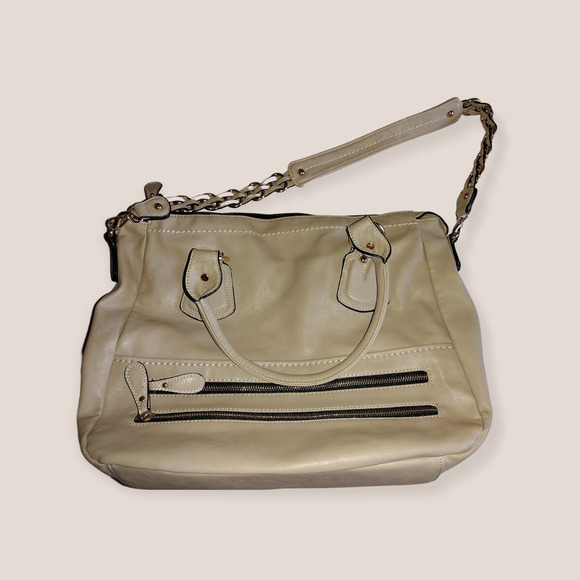 Charming Charlie beige tote handbag Large Chain handle - Picture 7 of 7